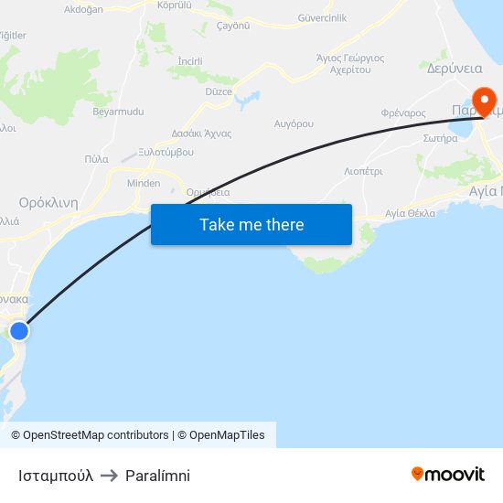 Ισταμπούλ to Paralímni map
