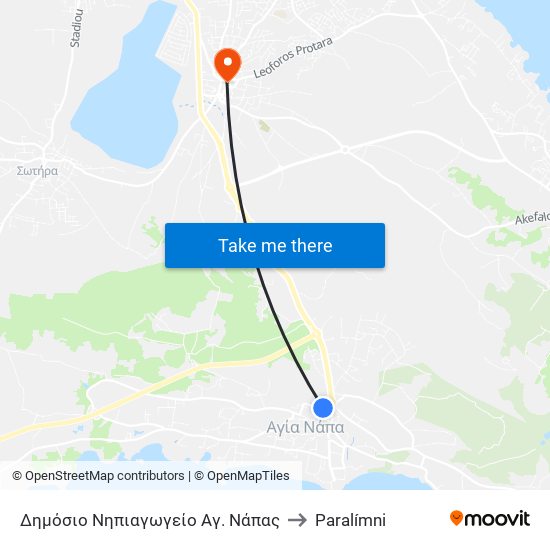 Δημόσιο Νηπιαγωγείο Αγ. Νάπας to Paralímni map