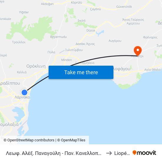 Λεωφ. Αλέξ. Παναγούλη - Παν. Κανελλοπούλου to Liopétri map