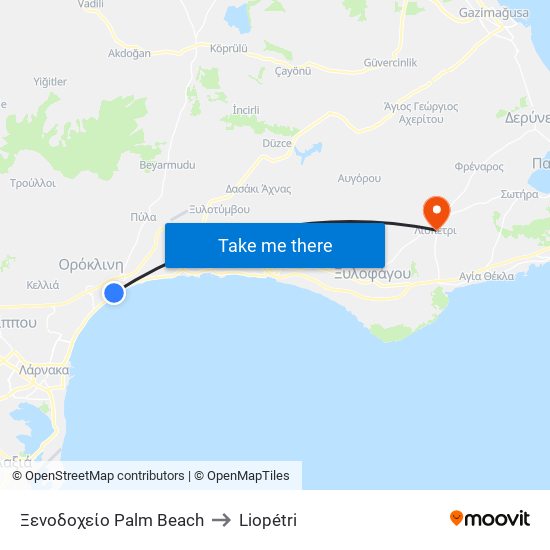 Ξενοδοχείο Palm Beach to Liopétri map