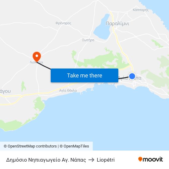 Δημόσιο Νηπιαγωγείο Αγ. Νάπας to Liopétri map