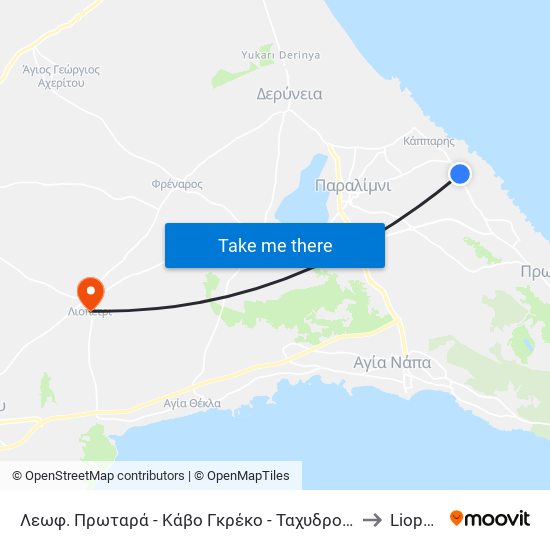 Λεωφ. Πρωταρά - Κάβο Γκρέκο - Ταχυδρομείο 1 to Liopétri map