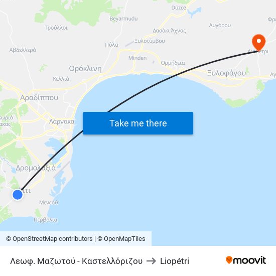 Λεωφ. Μαζωτού - Καστελλόριζου to Liopétri map
