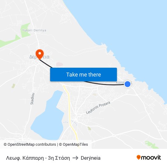 Λεωφ. Κάππαρη - 3η Στάση to Derýneia map