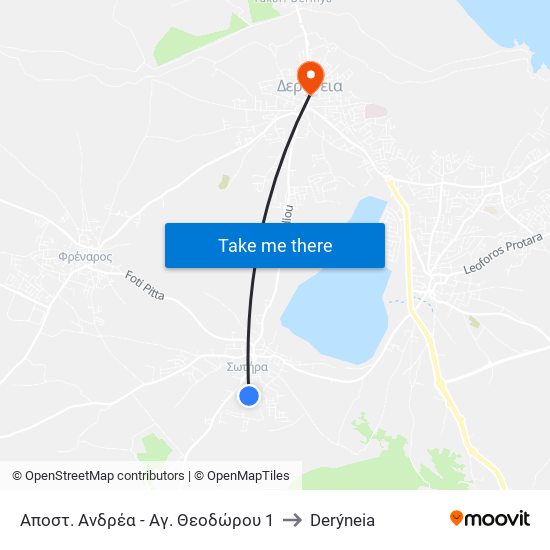 Αποστ. Ανδρέα - Αγ. Θεοδώρου 1 to Derýneia map