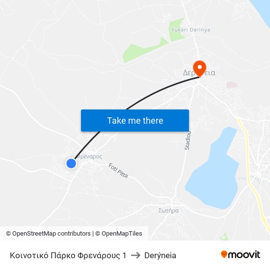 Κοινοτικό Πάρκο Φρενάρους 1 to Derýneia map