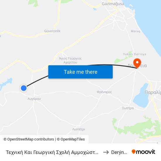 Τεχνική Και Γεωργική Σχολή Αμμοχώστου 1 to Derýneia map