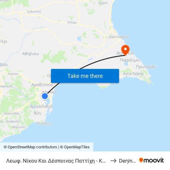 Λεωφ. Νίκου Και Δέσποινας Παττίχη - Καλύμνου to Derýneia map