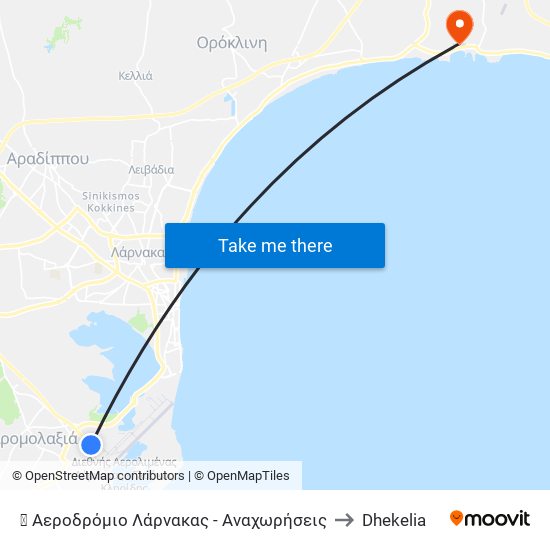 ✈ Αεροδρόμιο Λάρνακας - Αναχωρήσεις to Dhekelia map