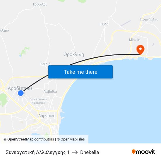 Συνεργατική Αλλυλεγγυης 1 to Dhekelia map