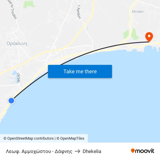 Λεωφ. Αμμοχώστου - Δάφνης to Dhekelia map