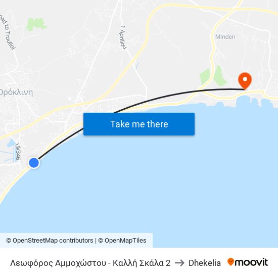 Λεωφόρος Αμμοχώστου - Καλλή Σκάλα 2 to Dhekelia map