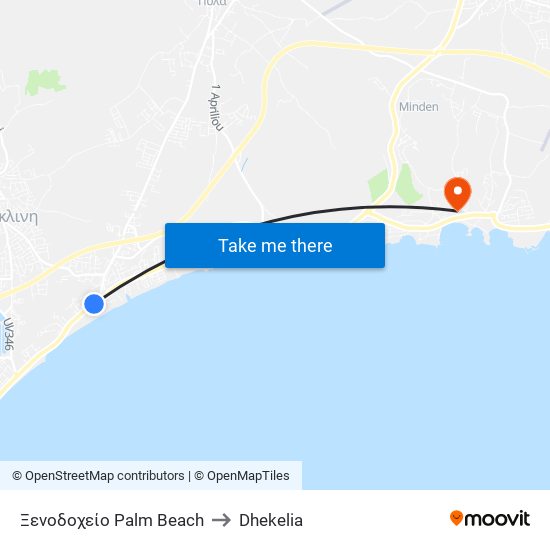 Ξενοδοχείο Palm Beach to Dhekelia map