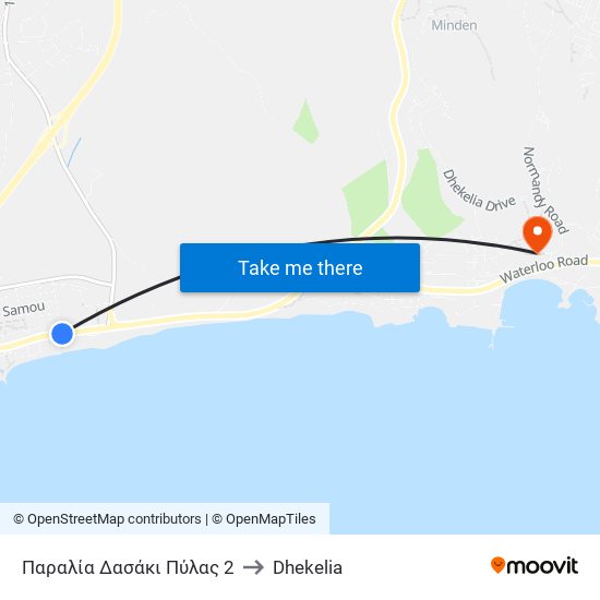 Παραλία Δασάκι Πύλας 2 to Dhekelia map