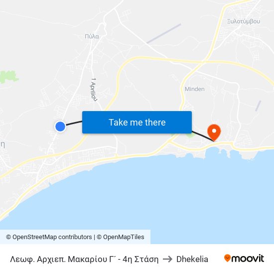 Λεωφ. Αρχιεπ. Μακαρίου Γ´ - 4η Στάση to Dhekelia map