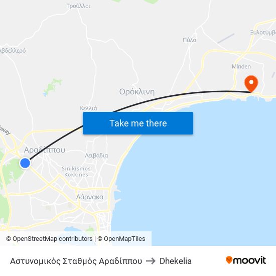 Αστυνομικός Σταθμός Αραδίππου to Dhekelia map