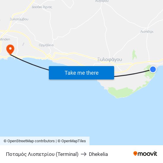 Ποταμός Λιοπετρίου (Terminal) to Dhekelia map