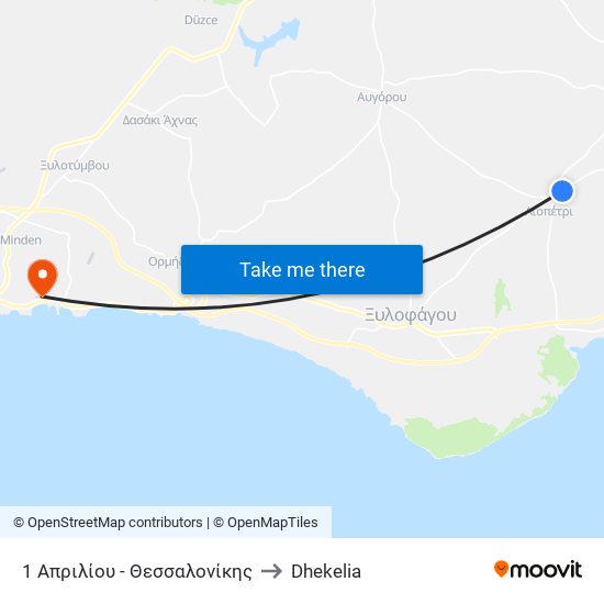 1 Απριλίου - Θεσσαλονίκης to Dhekelia map