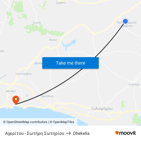 Αχερίτου - Σωτήρη Σωτηρίου to Dhekelia map
