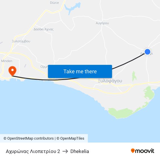 Αχυρώνας Λιοπετρίου 2 to Dhekelia map