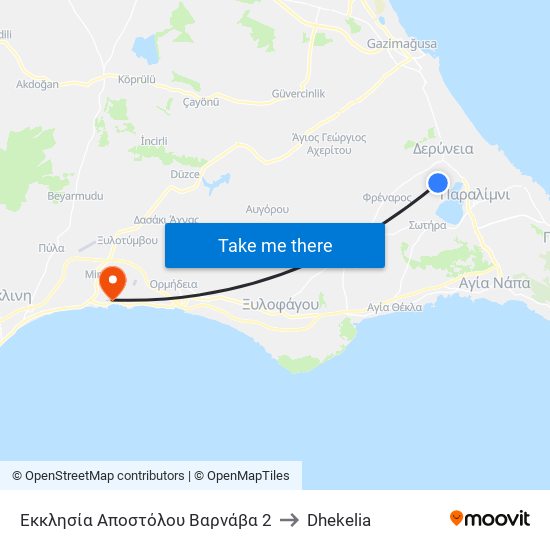 Εκκλησία Αποστόλου Βαρνάβα 2 to Dhekelia map