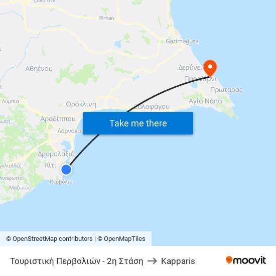 Τουριστική Περβολιών - 2η Στάση to Kapparis map