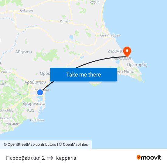 Πυροσβεστική 2 to Kapparis map