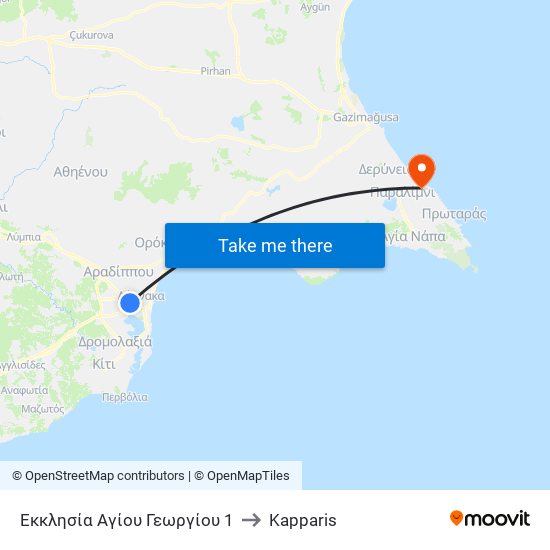 Εκκλησία Αγίου Γεωργίου 1 to Kapparis map