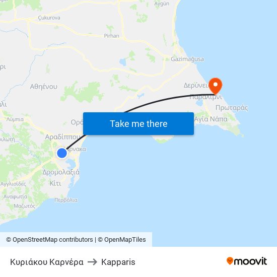 Κυριάκου Καρνέρα to Kapparis map