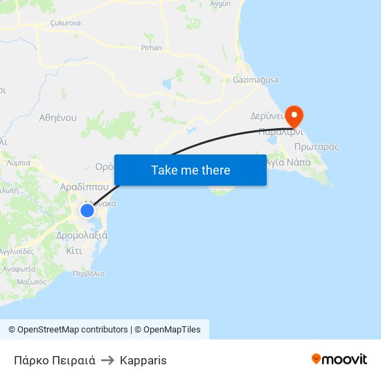 Πάρκο Πειραιά to Kapparis map