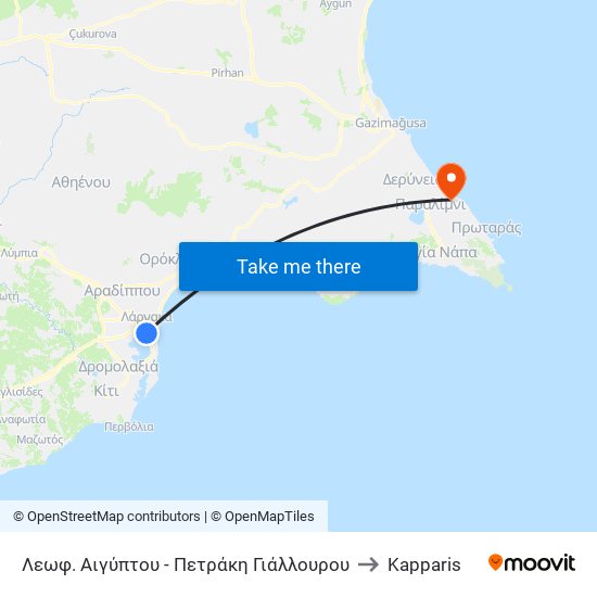 Λεωφ. Αιγύπτου - Πετράκη Γιάλλουρου to Kapparis map