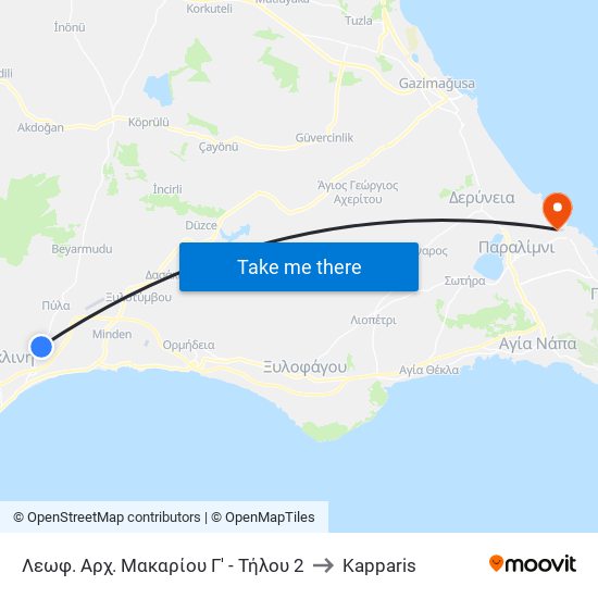 Λεωφ. Αρχ. Μακαρίου Γ' - Τήλου 2 to Kapparis map