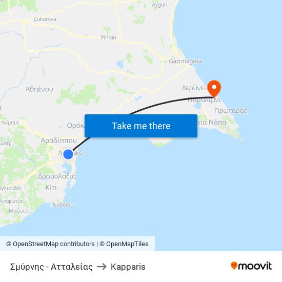 Σμύρνης - Ατταλείας to Kapparis map