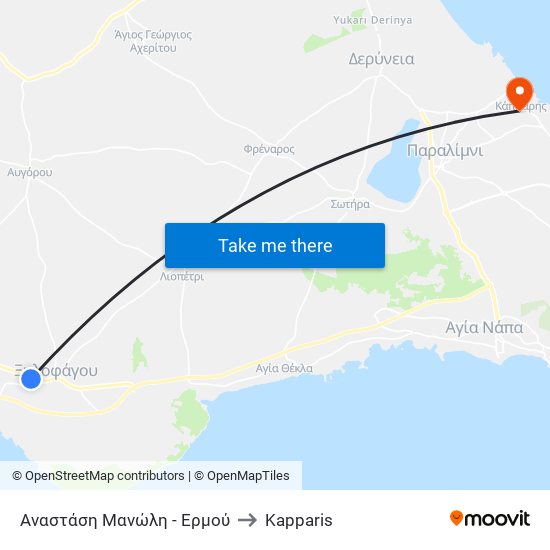 Αναστάση Μανώλη - Ερμού to Kapparis map