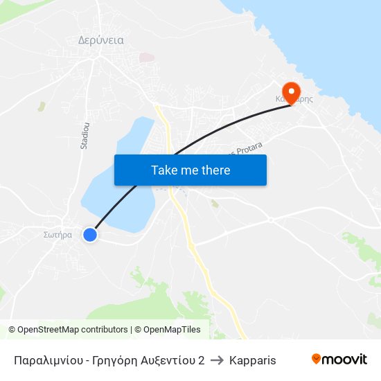 Παραλιμνίου - Γρηγόρη Αυξεντίου 2 to Kapparis map