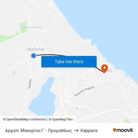 Αρχιεπ. Μακαρίου Γ´ - Προμηθέως to Kapparis map