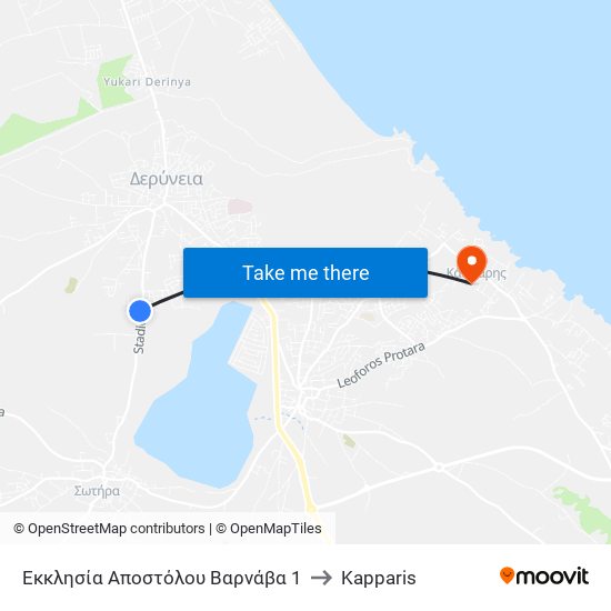 Εκκλησία Αποστόλου Βαρνάβα 1 to Kapparis map