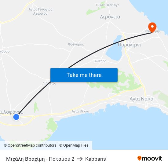 Μιχάλη Βραχίμη - Ποταμού 2 to Kapparis map