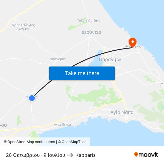 28 Οκτωβρίου - 9 Ιουλίου to Kapparis map