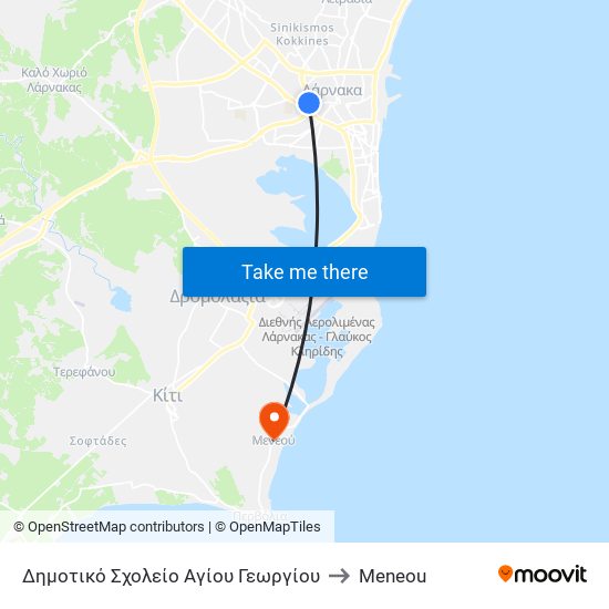 Δημοτικό Σχολείο Αγίου Γεωργίου to Meneou map