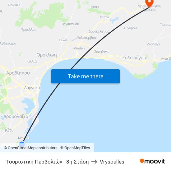 Τουριστική Περβολιών - 8η Στάση to Vrysoulles map