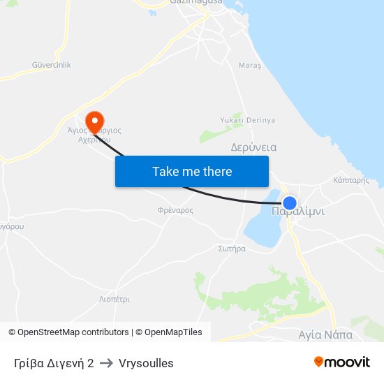 Γρίβα Διγενή 2 to Vrysoulles map