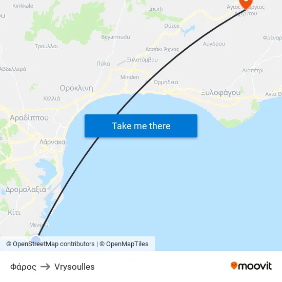 Φάρος to Vrysoulles map