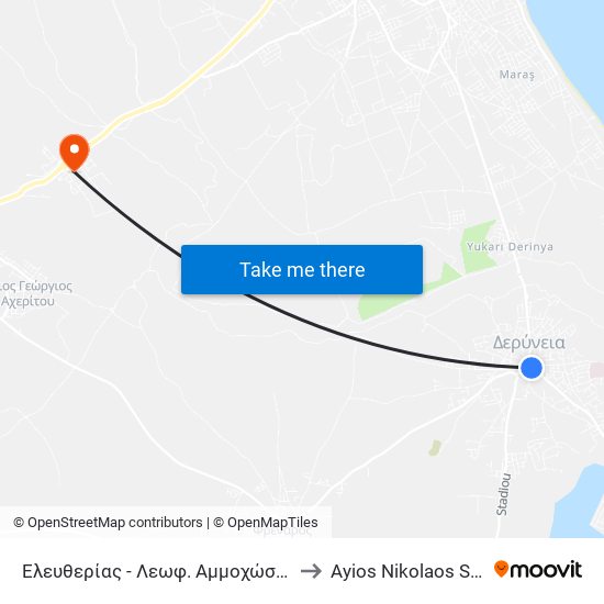 Ελευθερίας - Λεωφ. Αμμοχώστου to Ayios Nikolaos SBA map