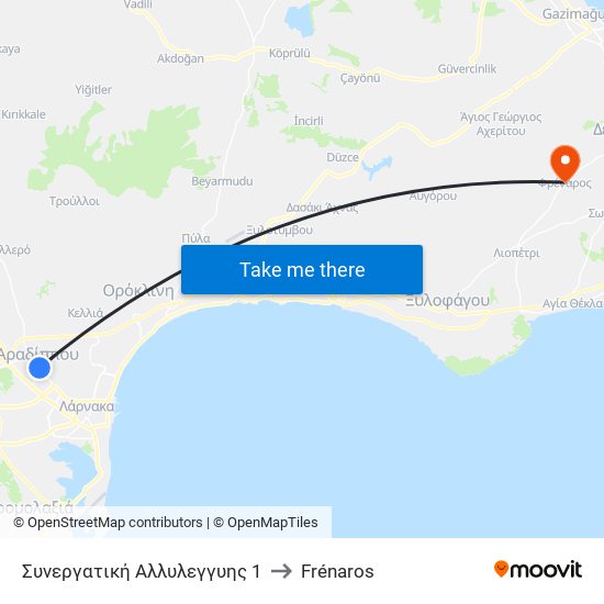 Συνεργατική Αλλυλεγγυης 1 to Frénaros map