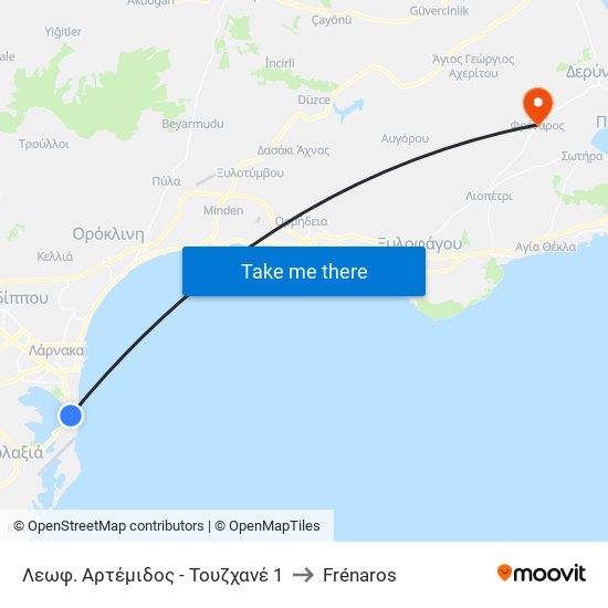 Λεωφ. Αρτέμιδος - Τουζχανέ 1 to Frénaros map