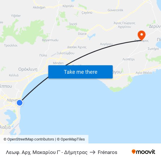 Λεωφ. Αρχ. Μακαρίου Γ' - Δήμητρας to Frénaros map