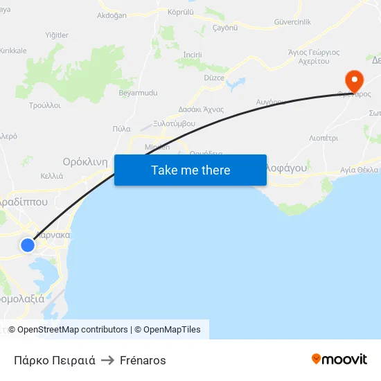 Πάρκο Πειραιά to Frénaros map
