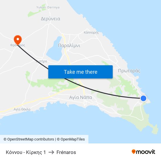 Κόννου - Κίρκης 1 to Frénaros map