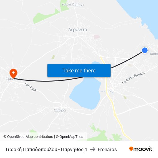 Γιωρκή Παπαδοπούλου - Πάρνηθος 1 to Frénaros map